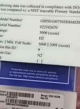 议价MKS 气体流量计GE50A007503R8M020 5000SCCM H2全新现货特价