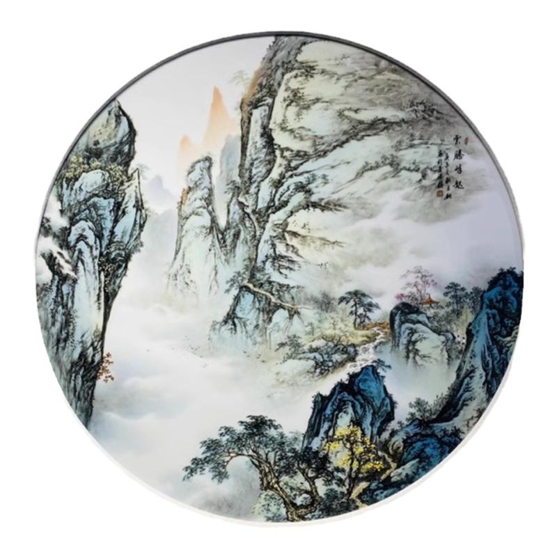 景德镇手绘陶瓷器釉上彩山水画