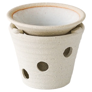 日本制 手作茶香炉 古典扩香炉干烧烘烤香薰炉桌面摆件粗陶烤茶炉