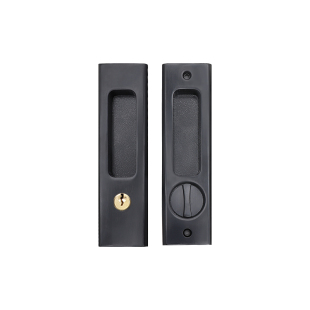 推拉门锁移门专用锁木门平移锁阳台玻璃勾锁隐形暗装锁拉手黑色