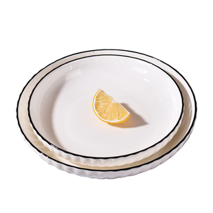 盘子菜盘家用2025新款陶瓷圆形深盘碟子餐盘简约轻奢7英寸8英寸盘