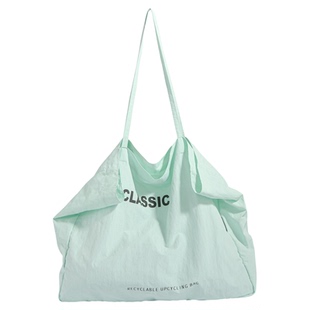 花儿与少年迪丽热巴同款包黄色帆布包字母LOWCLASSIC大容量单肩包