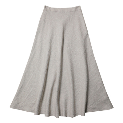 TANG TOWN【自制 后拉链版】清凉夏日大摆伞裙亚麻半裙