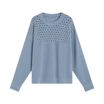 设计感休闲镂空套头针织衫