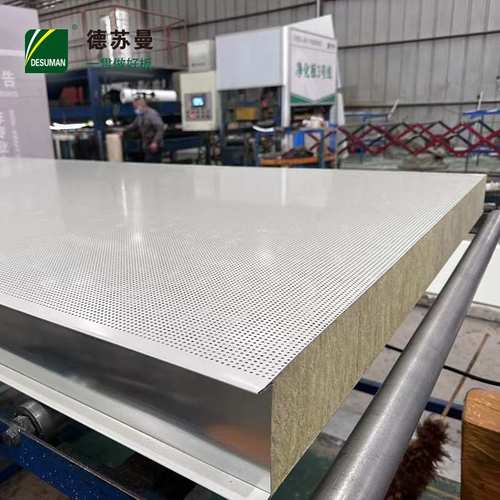 岩棉冲孔吸音屋顶墙体隔热防火保温板材料加厚夹芯板室内隔音板