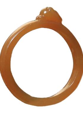 小猫指环戒指和田玉糖玉手工雕刻