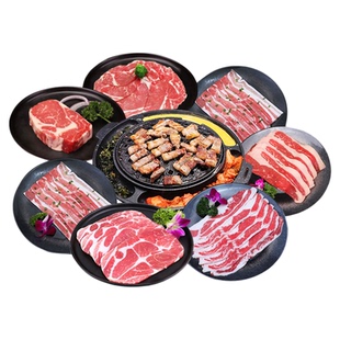 烤肉食材套餐和牛m9牛肉片肥牛卷五花肉片家庭露营韩式烤肉商用