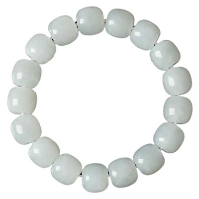 新疆和田玉羊脂老型珠手链女