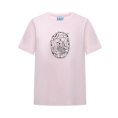 LILY通勤套头圆领宽松短袖T恤