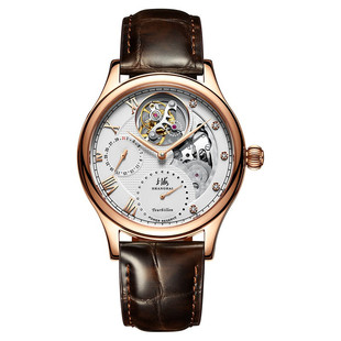 上海牌手表动力储能偏心自动陀飞轮机械男表多功能表鳄鱼皮带3006