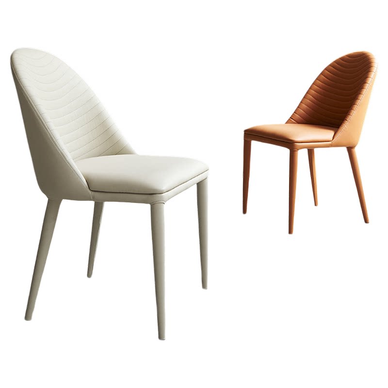 轻奢餐椅包邮奶油风家用凳子餐厅靠背毛毛虫椅皮质2026新款洽谈椅