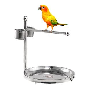 鹦鹉站架不锈钢大型虎皮玄凤伯劳中小型活鸟训练鸟架子用品送脚链