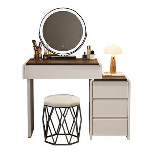 2025新款小户型实木梳妆台卧室现代简约奶油风主卧化妆桌斗柜一体