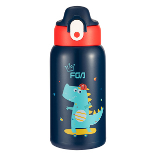 富光儿童保温杯带吸管316L不锈钢男女小学生上学专用便携保温水壶