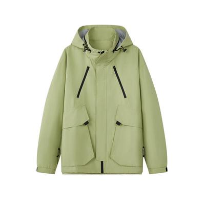 USHI悠时 工装风连帽夹克男多口袋宽松外套潮酷休闲百搭上衣