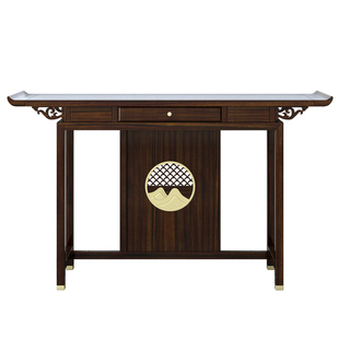 特价新中式玄关桌实木条案客厅入户门厅轻奢供桌靠墙乌金木玄关柜