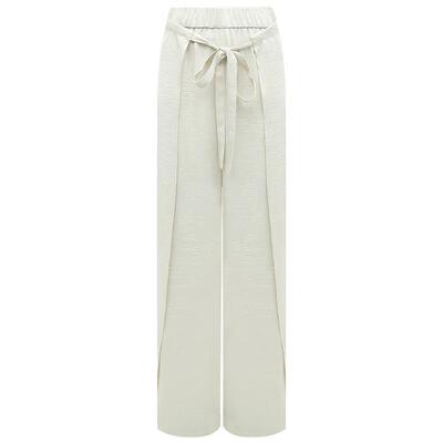 COCOBELLA肌理缎面开叉阔腿裤