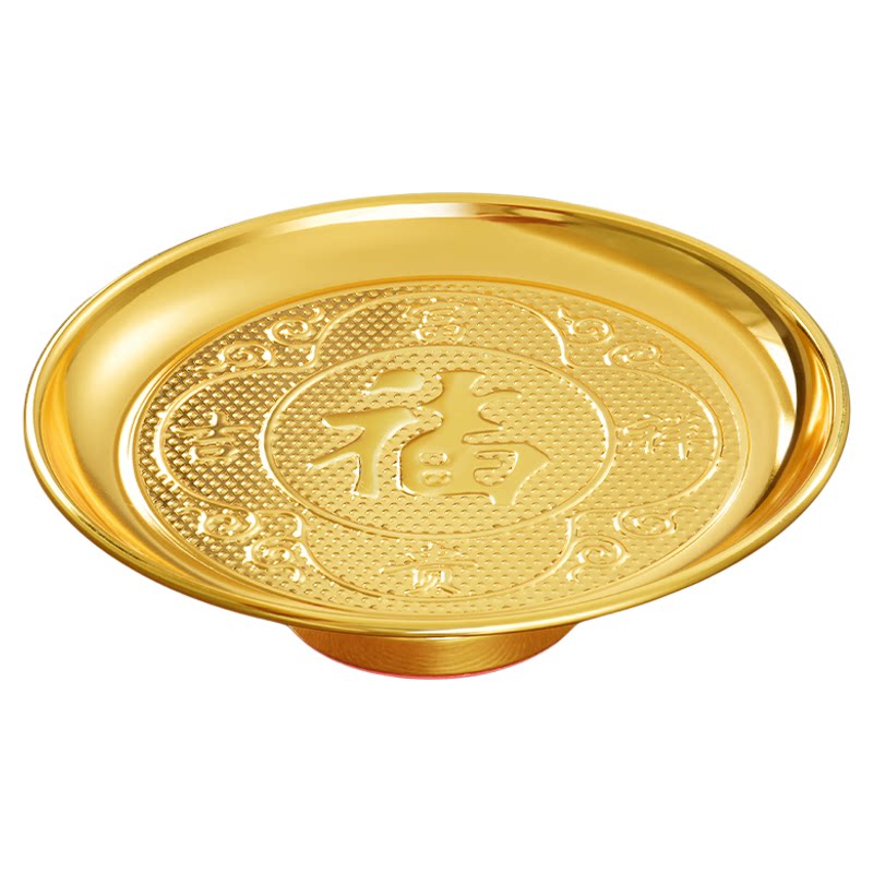 纯黄铜合金供果盘供佛水果碟子佛前贡盘寺庙佛堂关公供奉碟高脚