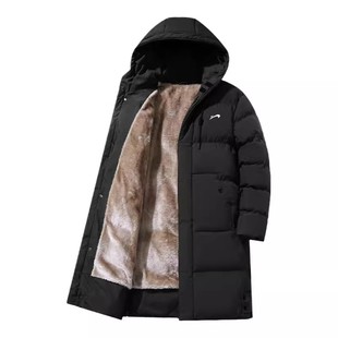 贵人鸟男士中长款棉服男款冬季加绒加厚棉袄棉衣爸爸冬装外套衣服