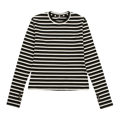 圆领柔软亲肤条纹长袖打底