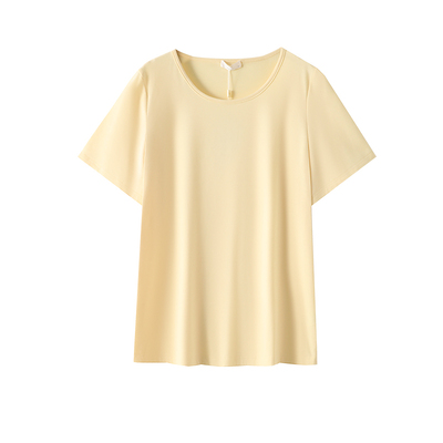 简约遮肉显瘦纯色弹力基础款T恤