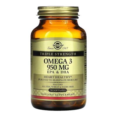 Solgar索尔加鱼油欧米伽3三重强度全净配方无银汞心脏血管关节皮