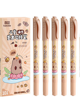 真彩文具勾线笔儿童美术勾线笔双头速干美术生专用黑色油性粗细两头防水马克笔学生绘画用描边彩色涂码记号笔