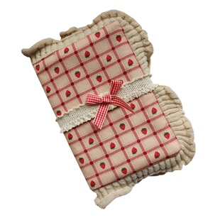 真我 可可草莓 复古日系秋手工布书衣手账本A5A6手帐封套笔记本