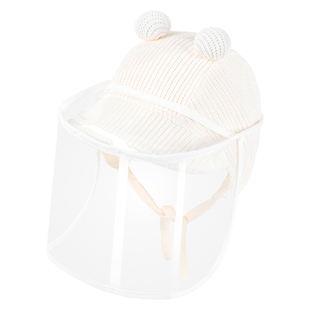 婴儿防护面罩帽子秋冬婴幼儿防飞沫可拆卸小月龄外出护脸宝宝防疫