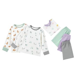 尼多熊冬季男女宝宝夹棉内衣套装婴儿睡衣加厚保暖高腰护肚儿童