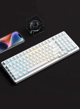 Hi75白色侧刻透光磁轴键帽OEM高度PBT客制化68/75/87/98键配列108