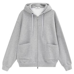 华夫格连帽卫衣男士高端感潮流年秋冬季新款韩版开衫拉链重磅外套