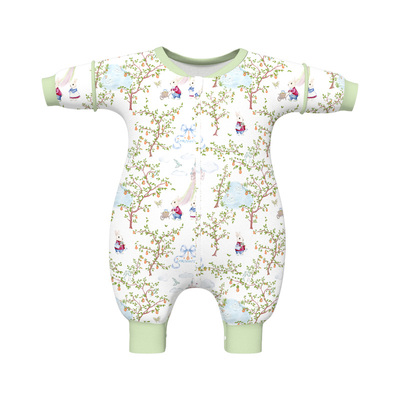 婴儿分腿睡袋竹棉纱布春秋款儿童新生儿防惊跳防踢被神器四季通用