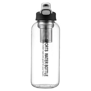 玻璃水杯大容量耐高温1升茶水分离泡茶杯男女夏季运动水壶1000ml