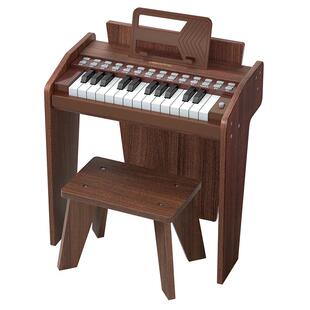 宝丽木质婴儿小钢琴儿童玩具电子琴入门男女孩可弹奏宝宝生日礼物