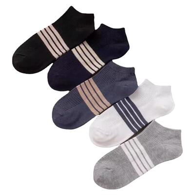 男士短袜春夏薄款条纹百搭