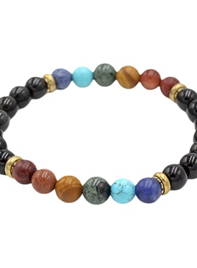 RedBi赤兔商店 彩虹黑曜石新中式日系民族街头复古小众原创手链串