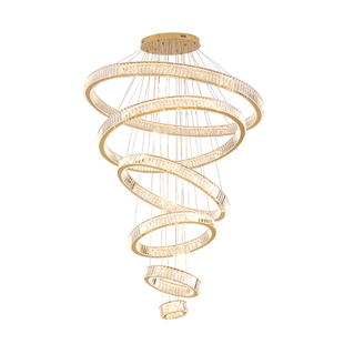 别墅挑空客厅吊灯轻奢大气楼中楼跃层挑高水晶灯复式楼中空大吊灯