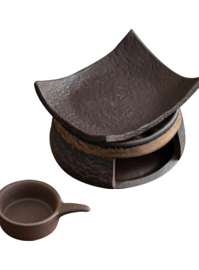 粗陶日式烤茶炉陶瓷焙茶炉茶叶提香器蜡烛加热温茶炉温茶器熏香炉