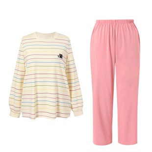 【莫代尔】MsShe大码女装2026春装胖mm可外出刺绣睡衣家居服套装