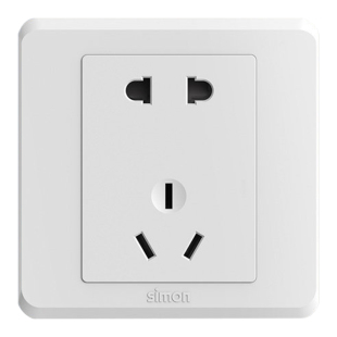 西蒙开关插座官方官网店C20雅白色一开斜五孔面板86型家用usb