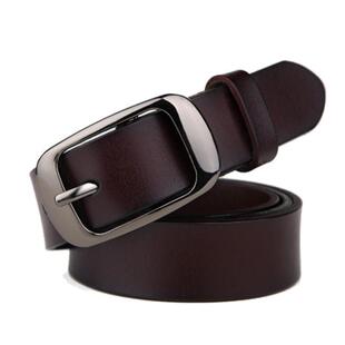 女士皮带潮真皮百搭牛皮本命年红色韩版腰带时尚针扣纯皮女生皮带