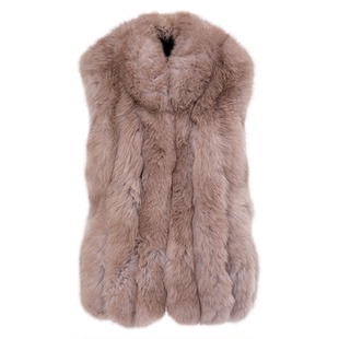 Orchel/欧榭丽时尚狐狸毛马夹女简约百搭背心轻奢小众设计感