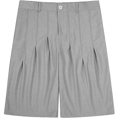 百褶西服面料休闲短裤