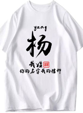 中国风百家姓名字个性创意定制文字汉字姓氏衣服男女情侣短袖T恤