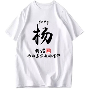 中国风百家姓名字个性创意定制文字汉字姓氏衣服男女情侣短袖T恤