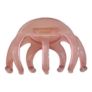 加大容量发抓 韩国进口果冻烟粉色曲面章鱼波浪带齿气质盘发抓夹