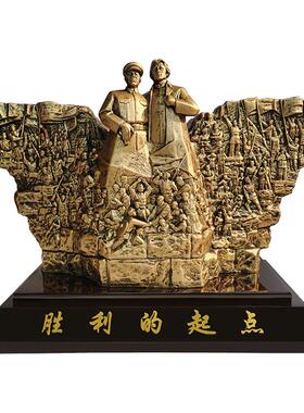 朱毛会师井冈山雕塑革命红军