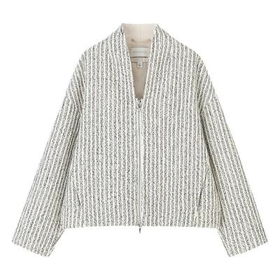 COMMONVALUE条纹拉链短外套