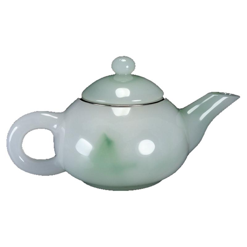 茶壶纯天然丹江翠绿玉石功夫